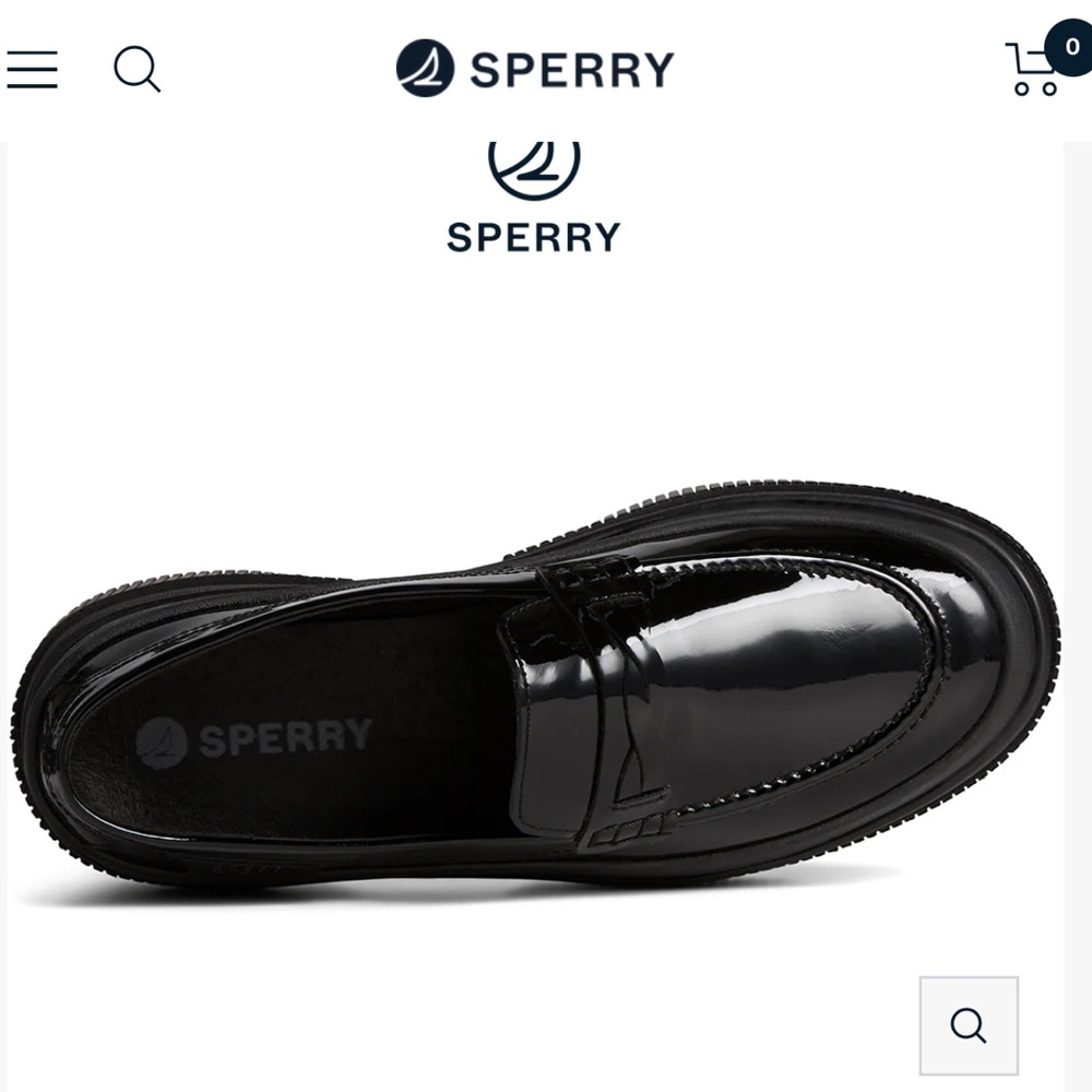 Sperry Black Patent Platform Penny Loafer